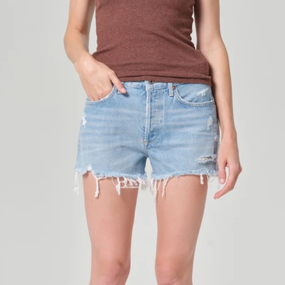 AGOLDE Parker Denim Fray Shorts